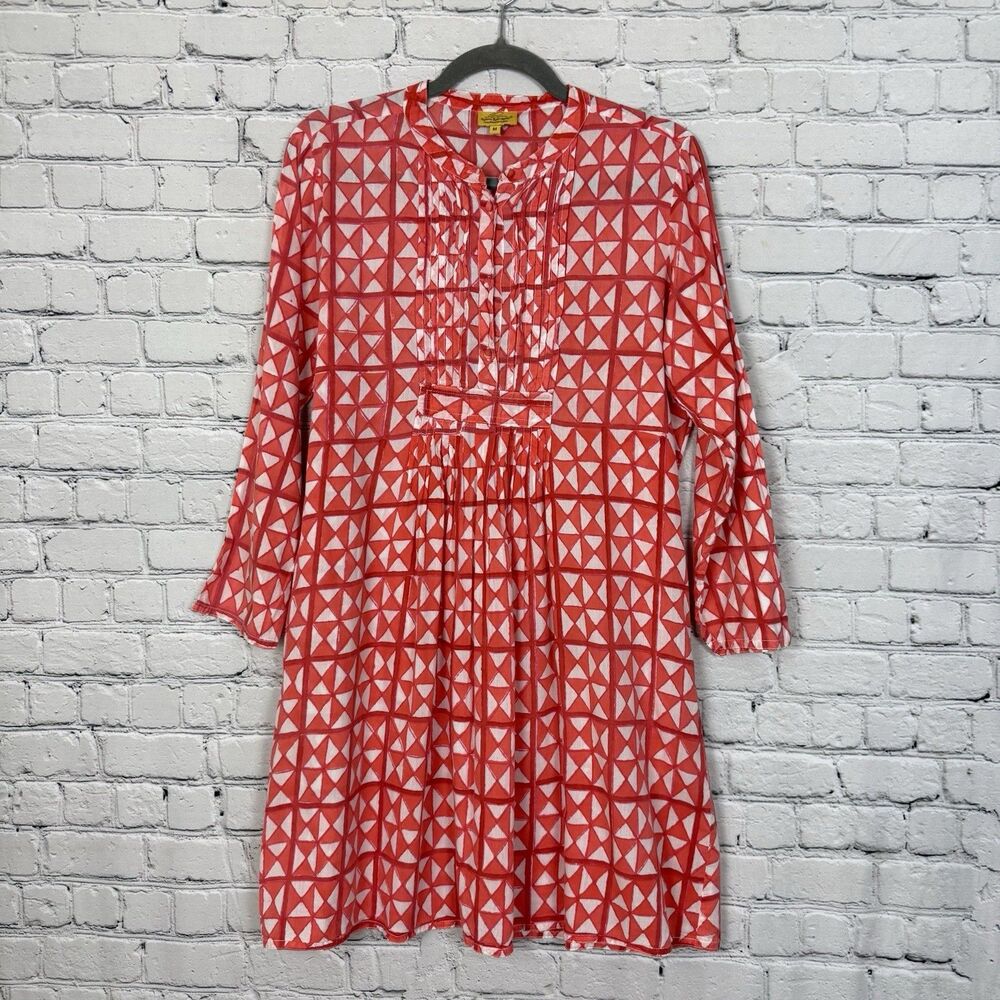 Roberta Roller Rabbit Jemina Diamond Multi Print Cotton Kurta Tunic Women M